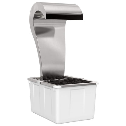 vidaXL Garden Waterfall Stainless Steel 304 54.5 x 34 x 83 cm Silver 3
