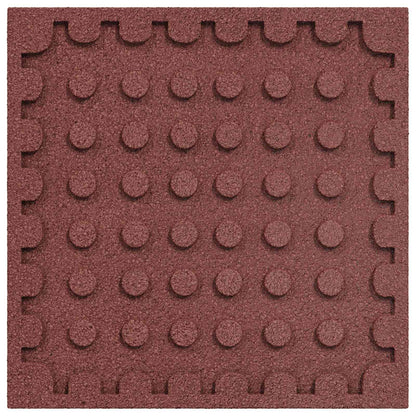 Fall Protection Tiles 50 x 50 cm Rubber Red 24