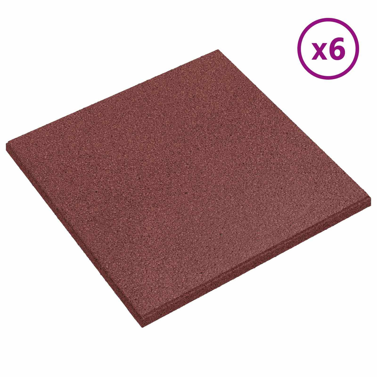 Fall Protection Tiles 50 x 50 cm Rubber Red 24