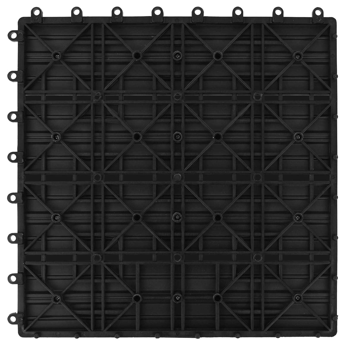 Decking Tile 30 x 30 cm WPC 22 pcs Black Stripe