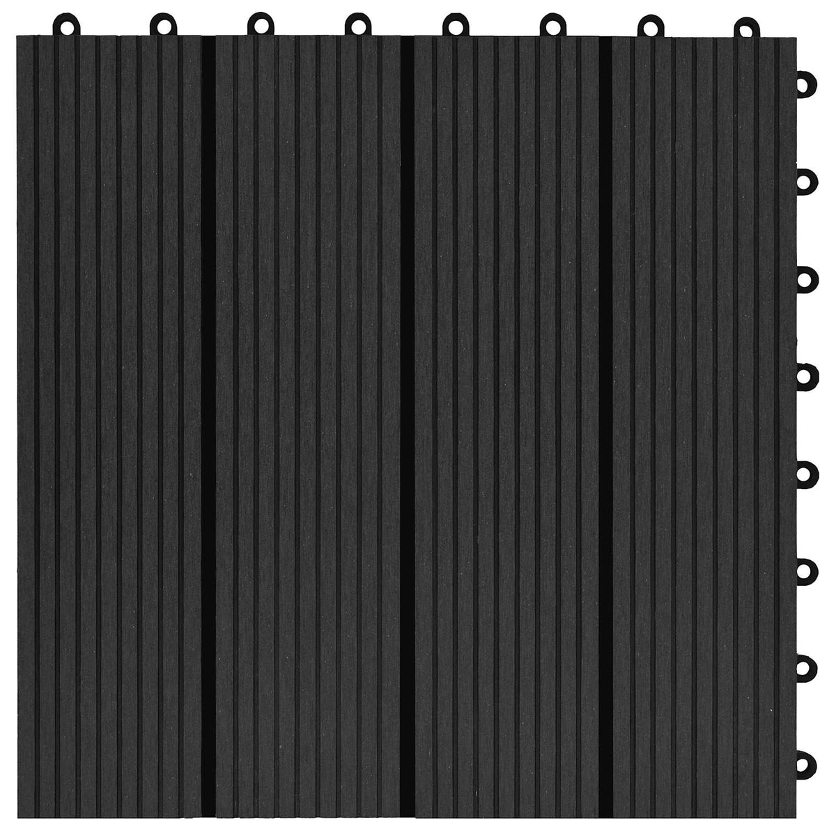 Decking Tile 30 x 30 cm WPC 22 pcs Black Stripe