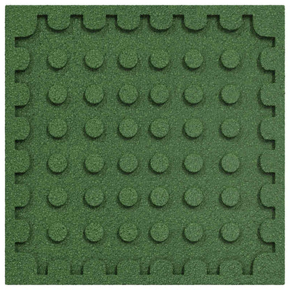 vidaXL Fall Protection Tiles 18 pcs Green 50 x 50 cm Rubber 3