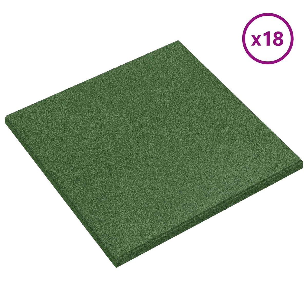 Fall Protection Tiles 50 x 50 cm Rubber Green 18