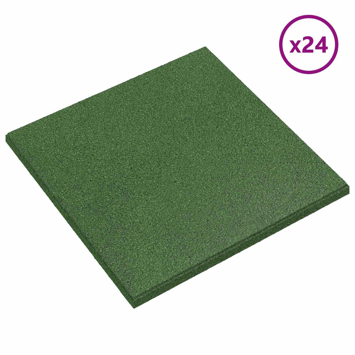 vidaXL Fall Protection Tiles 24 pcs Green 50 x 50 cm Rubber 2