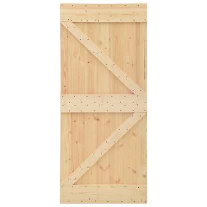 vidaXL Sliding Door 2 pcs 80 x 210 cm Solid Pine Wood 5