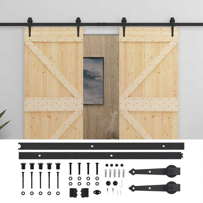 vidaXL Sliding Door 2 pcs 80 x 210 cm Solid Pine Wood 2