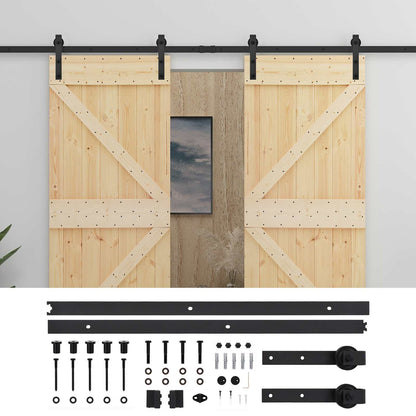 vidaXL Sliding Door 2 pcs 80 x 210 cm Solid Pine Wood 2