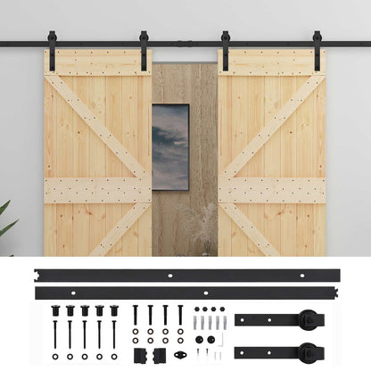 vidaXL Sliding Door 2 pcs 90 x 210 cm Solid Pine Wood 2