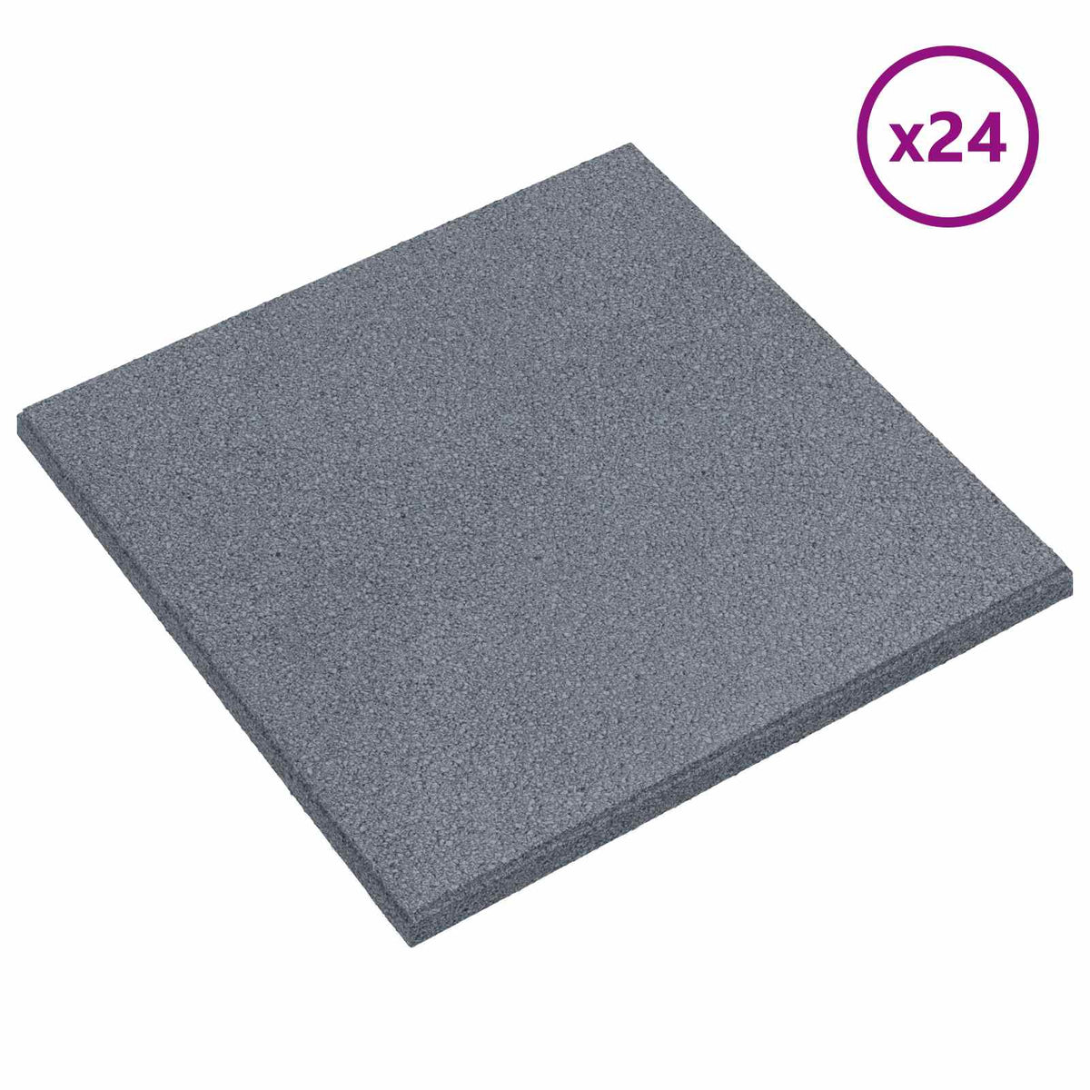 vidaXL Fall Protection Tiles 24 pcs Grey 50 x 50 cm Rubber 2
