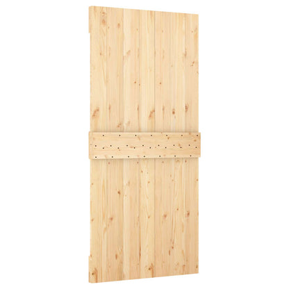 vidaXL Sliding Door 95 x 210 cm Solid Pine Wood (Untreated) 5