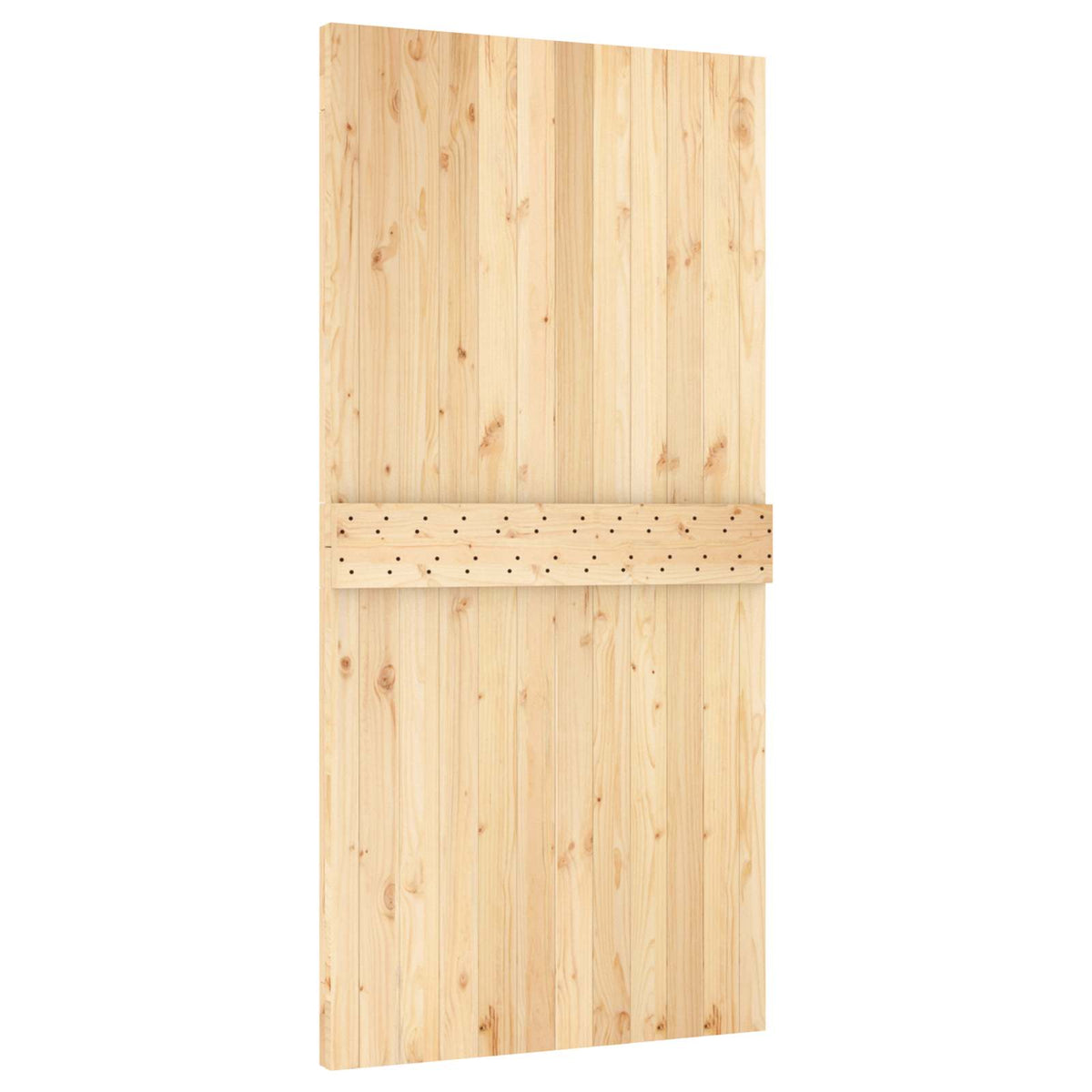 vidaXL Sliding Door Natural and White 100 x 210 cm Solid Pine Wood 5