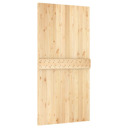 vidaXL Sliding Door Natural and White 100 x 210 cm Solid Pine Wood 5