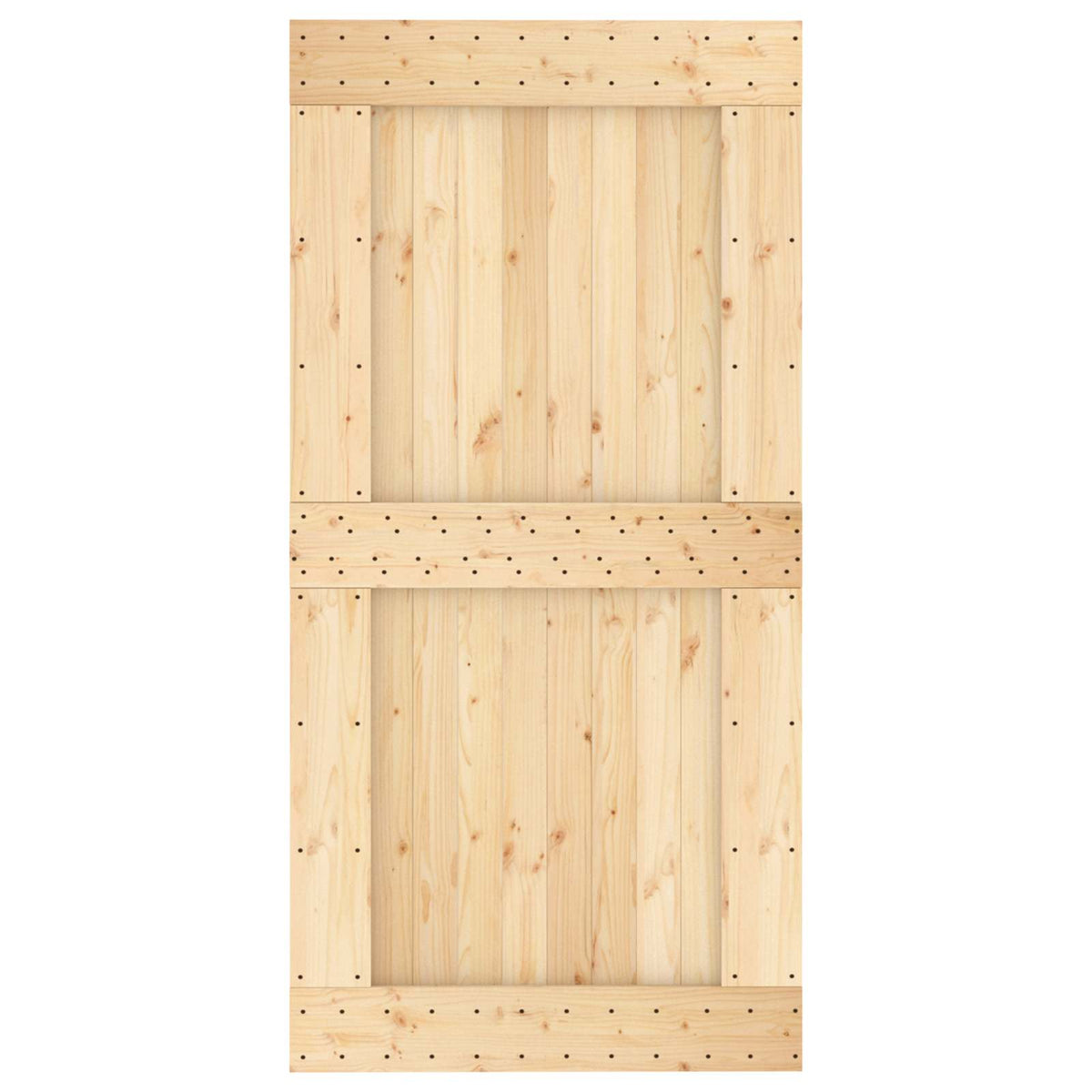 vidaXL Sliding Door Natural and White 100 x 210 cm Solid Pine Wood 4