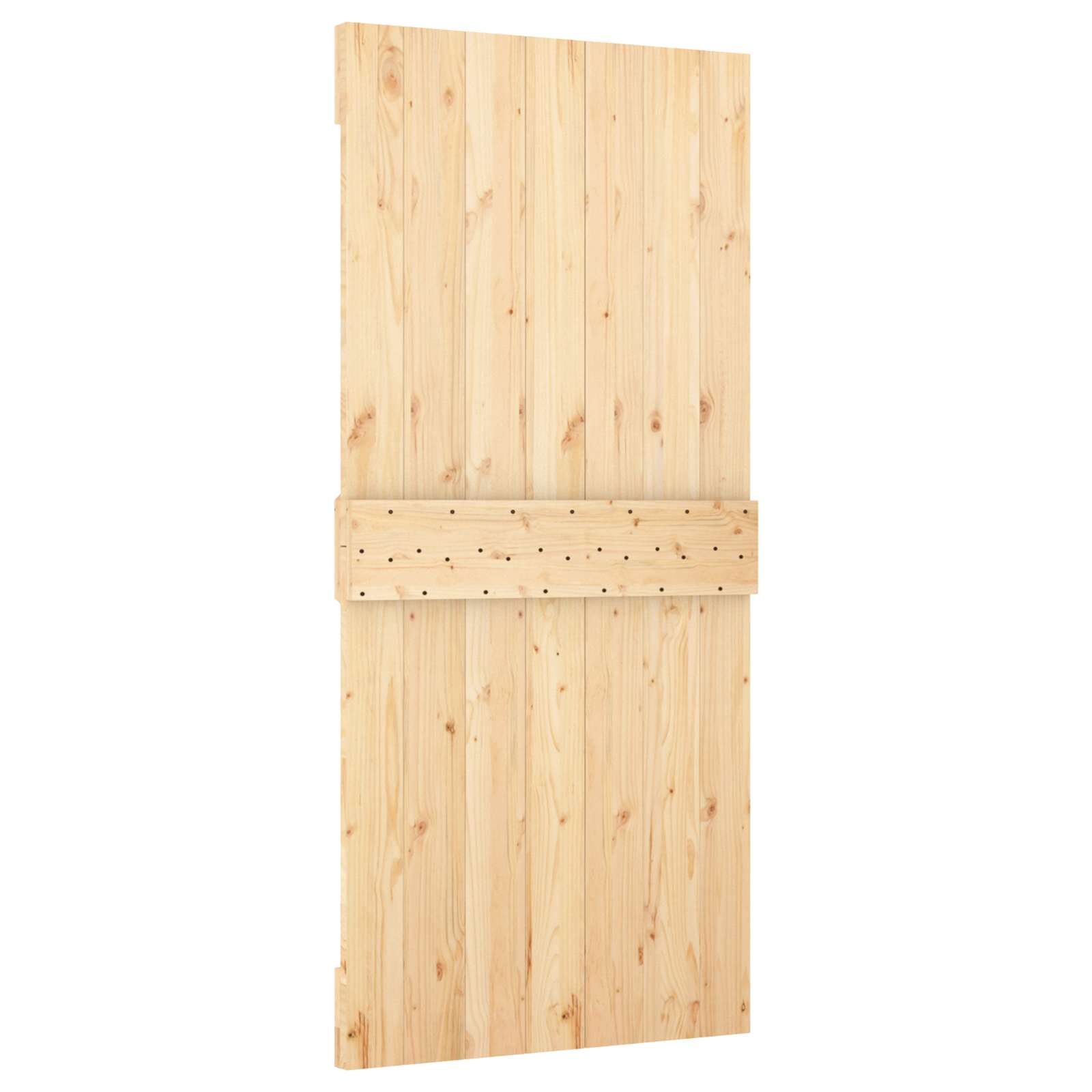 vidaXL Sliding Door 95 x 210 cm Solid Pine Wood (Untreated) 5