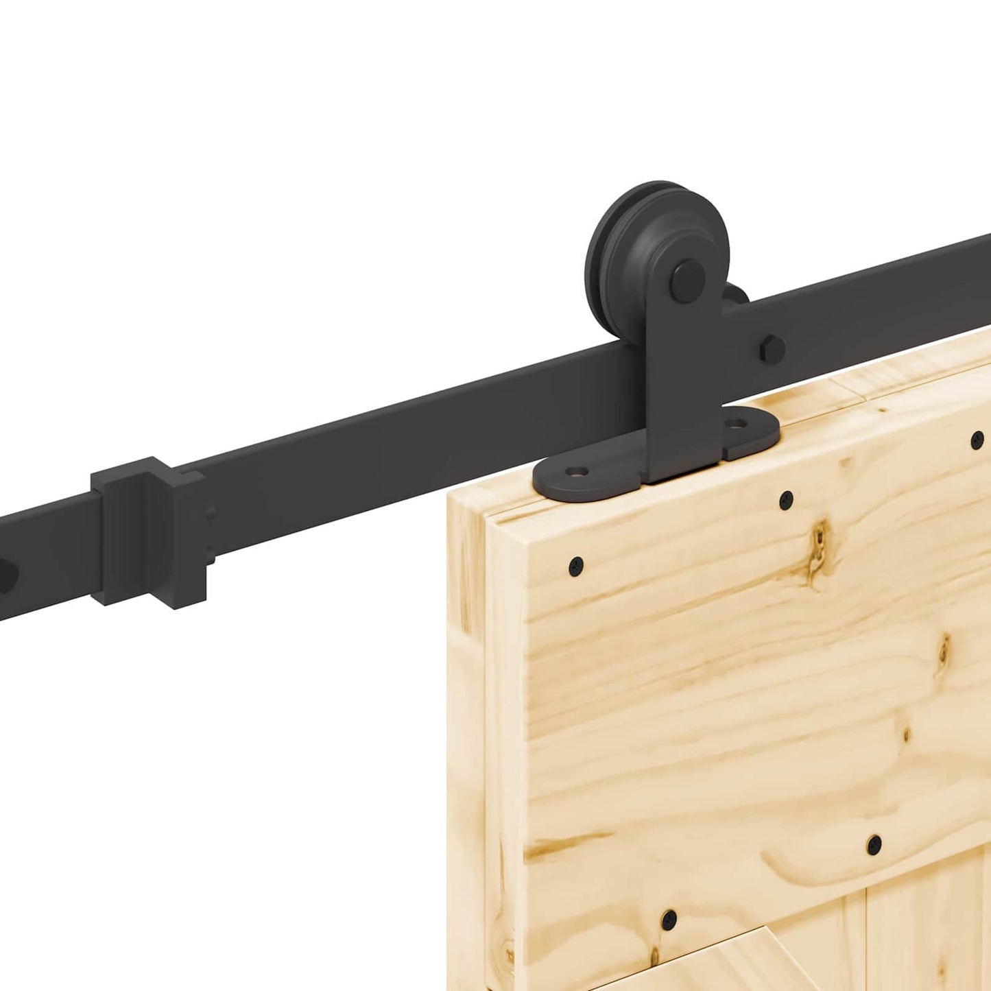 vidaXL Sliding Door NARVIK Natural and Black 95 x 210 cm (213.5 cm) 6