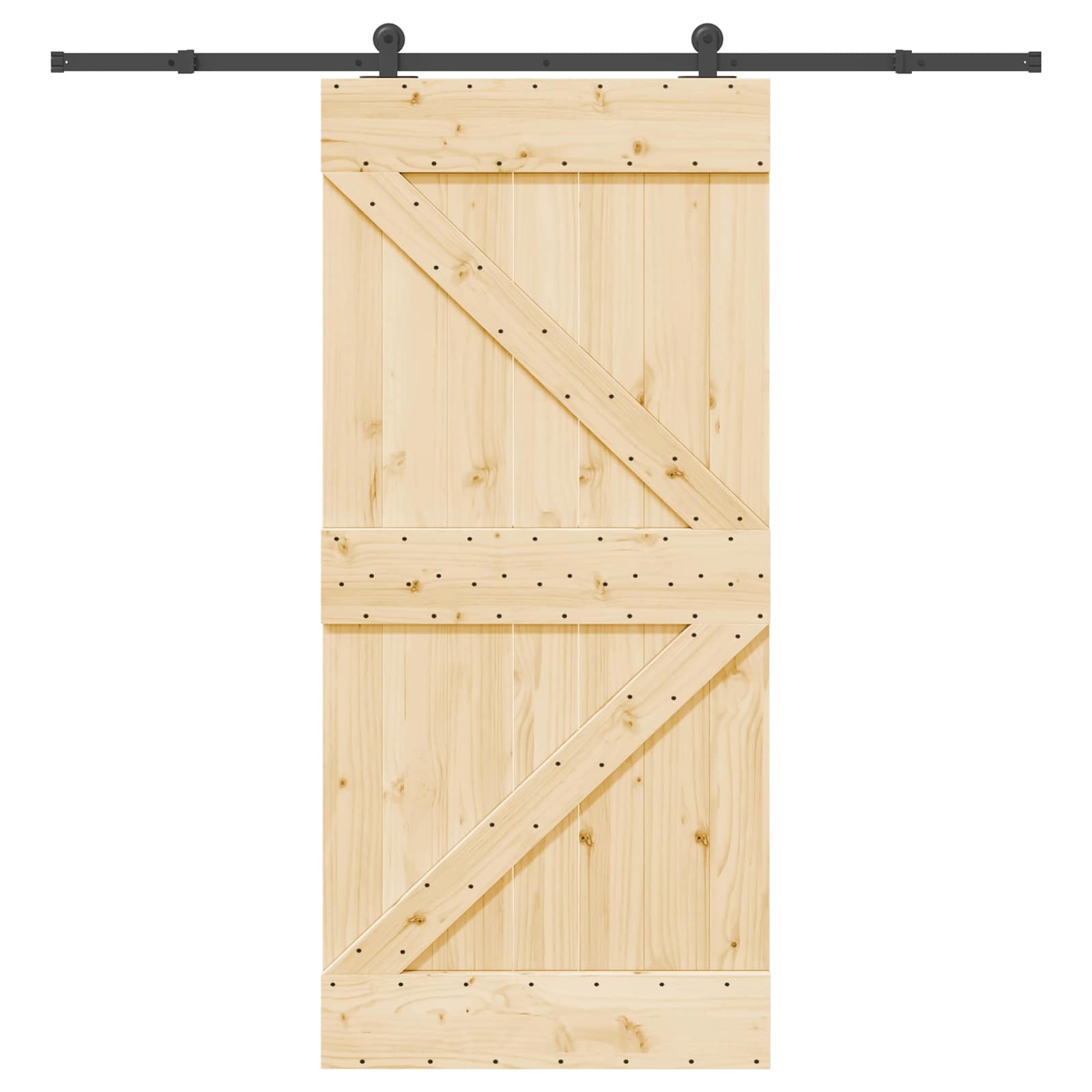vidaXL Sliding Door NARVIK Natural and Black 95 x 210 cm (213.5 cm) 4