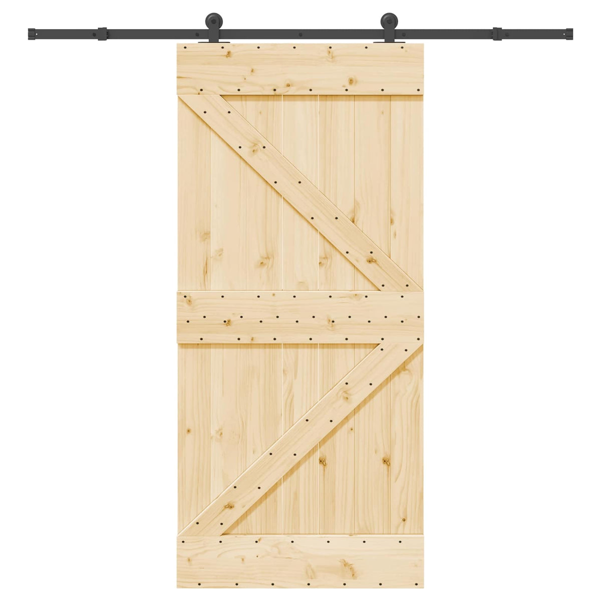 Sliding Door NARVIK Natural and Black 213.5 cm Triangle 95 cm