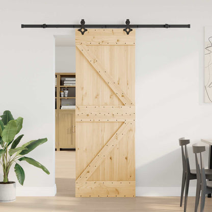 Sliding Door NARVIK Natural and Black 213.5 cm Triangle 70 cm