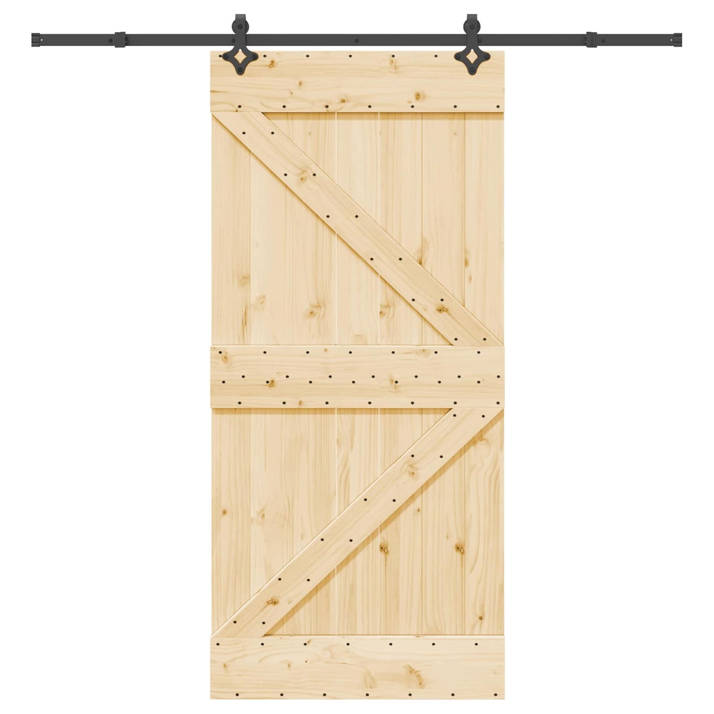 vidaXL Sliding Door NARVIK Natural and Black 95 x 210 cm (213.5 cm) 4