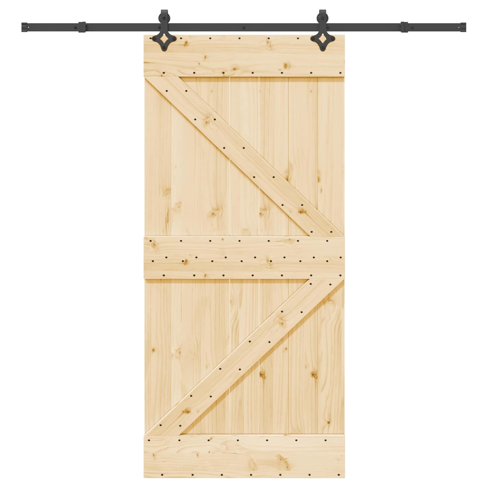 vidaXL Sliding Door NARVIK Natural and Black 95 x 210 cm (213.5 cm) 4
