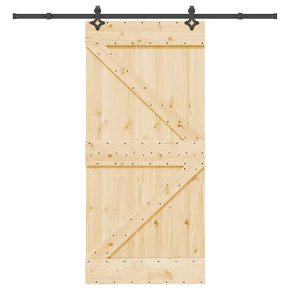 vidaXL Sliding Door NARVIK Natural and Black 95 x 210 cm (213.5 cm) 4