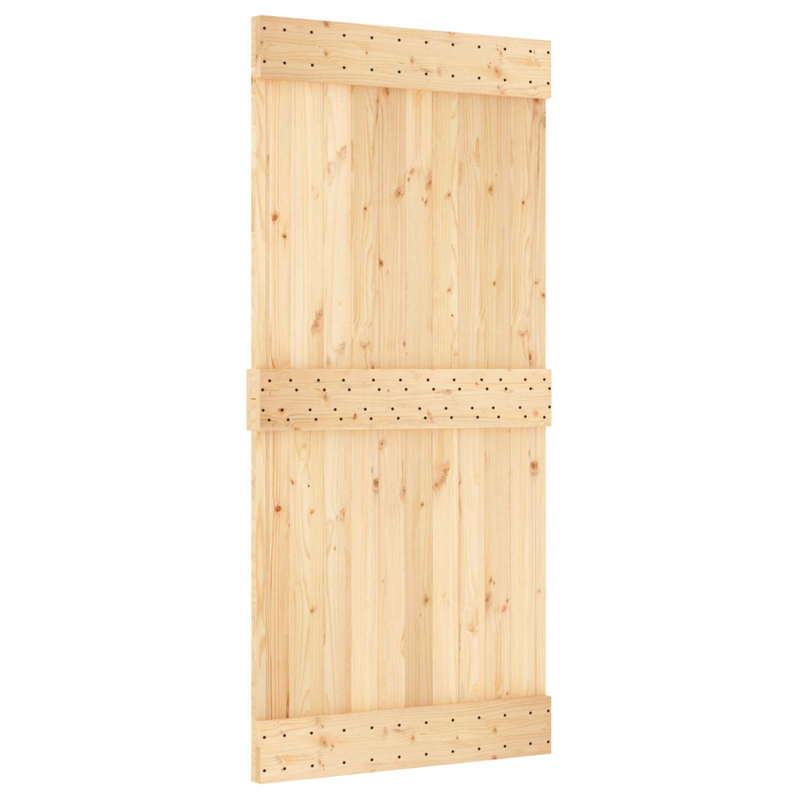 vidaXL Sliding Door NARVIK Natural and Black 2