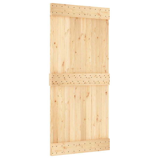 vidaXL Sliding Door NARVIK Natural and Black 2