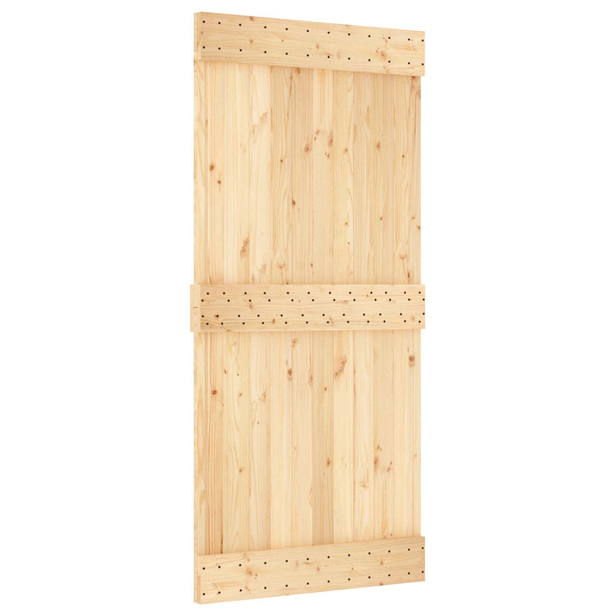 Sliding Door NARVIK Natural and Black 213.5 cm Plain Design 100 cm