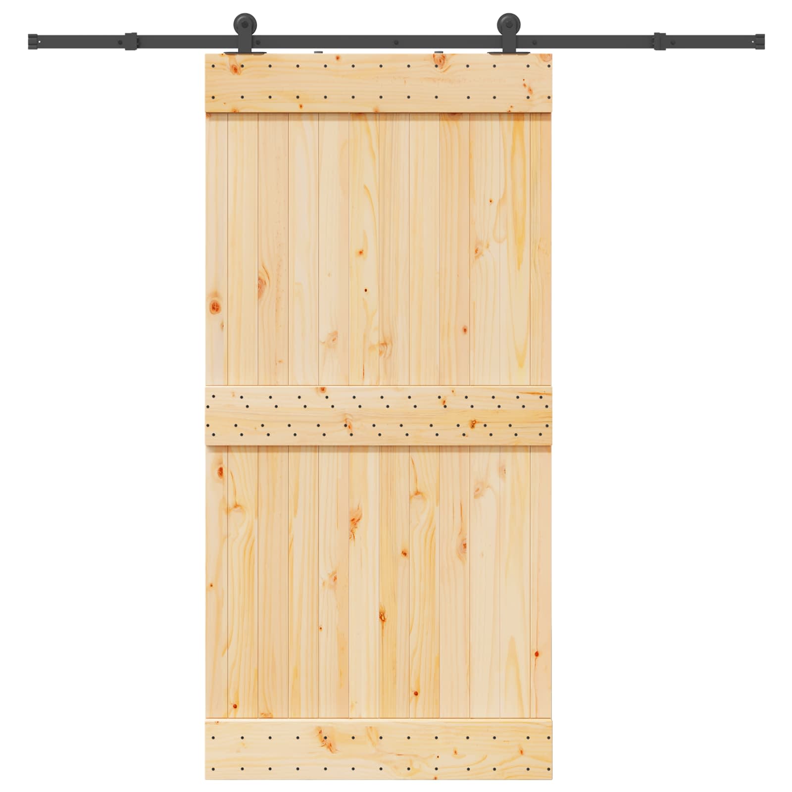 vidaXL Sliding Door NARVIK Natural and Black 4
