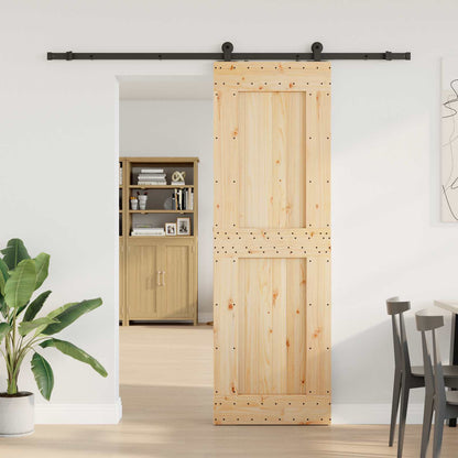 Sliding Door NARVIK Natural and Black 213.5 cm Square 70 cm