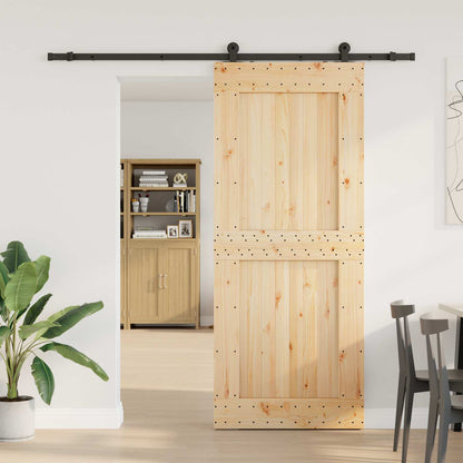 Sliding Door NARVIK Natural and Black 213.5 cm Square 95 cm