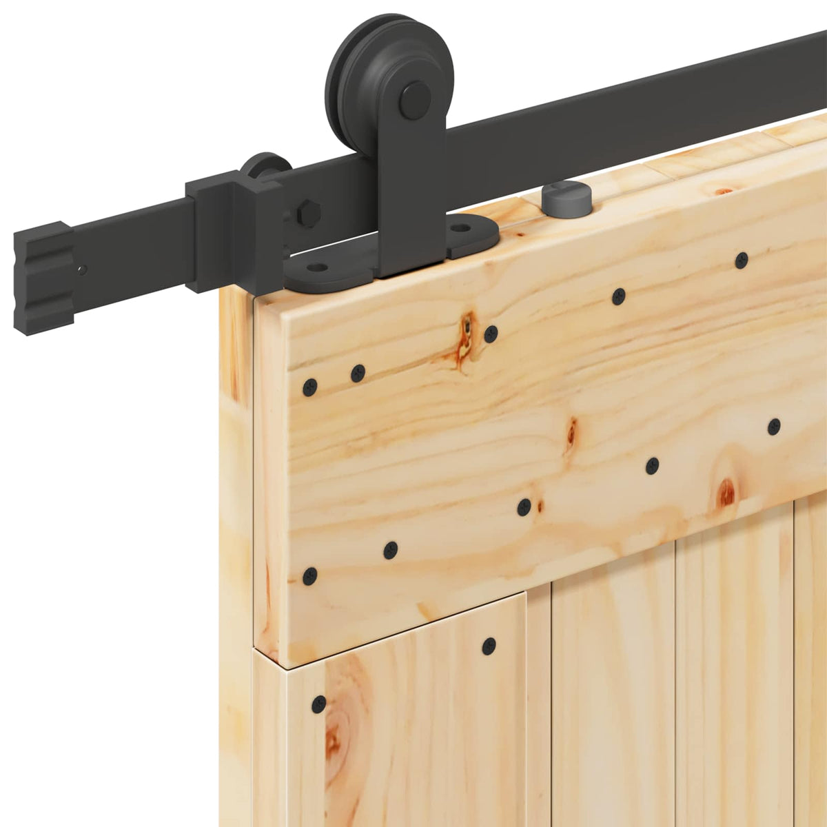 Sliding Door NARVIK Natural and Black 213.5 cm Square 100 cm