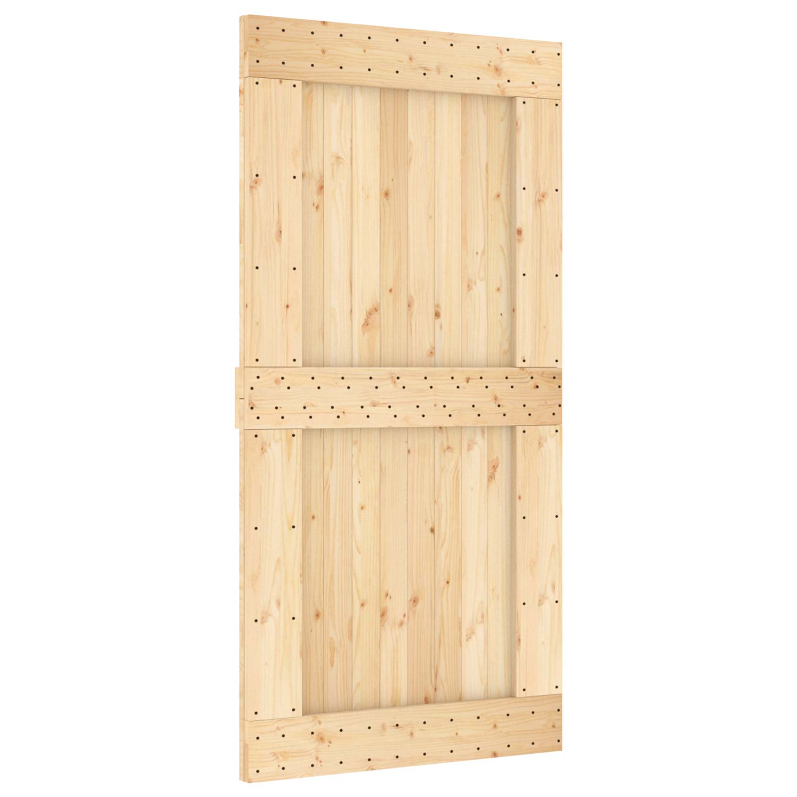 vidaXL Sliding Door NARVIK Natural and Black 2
