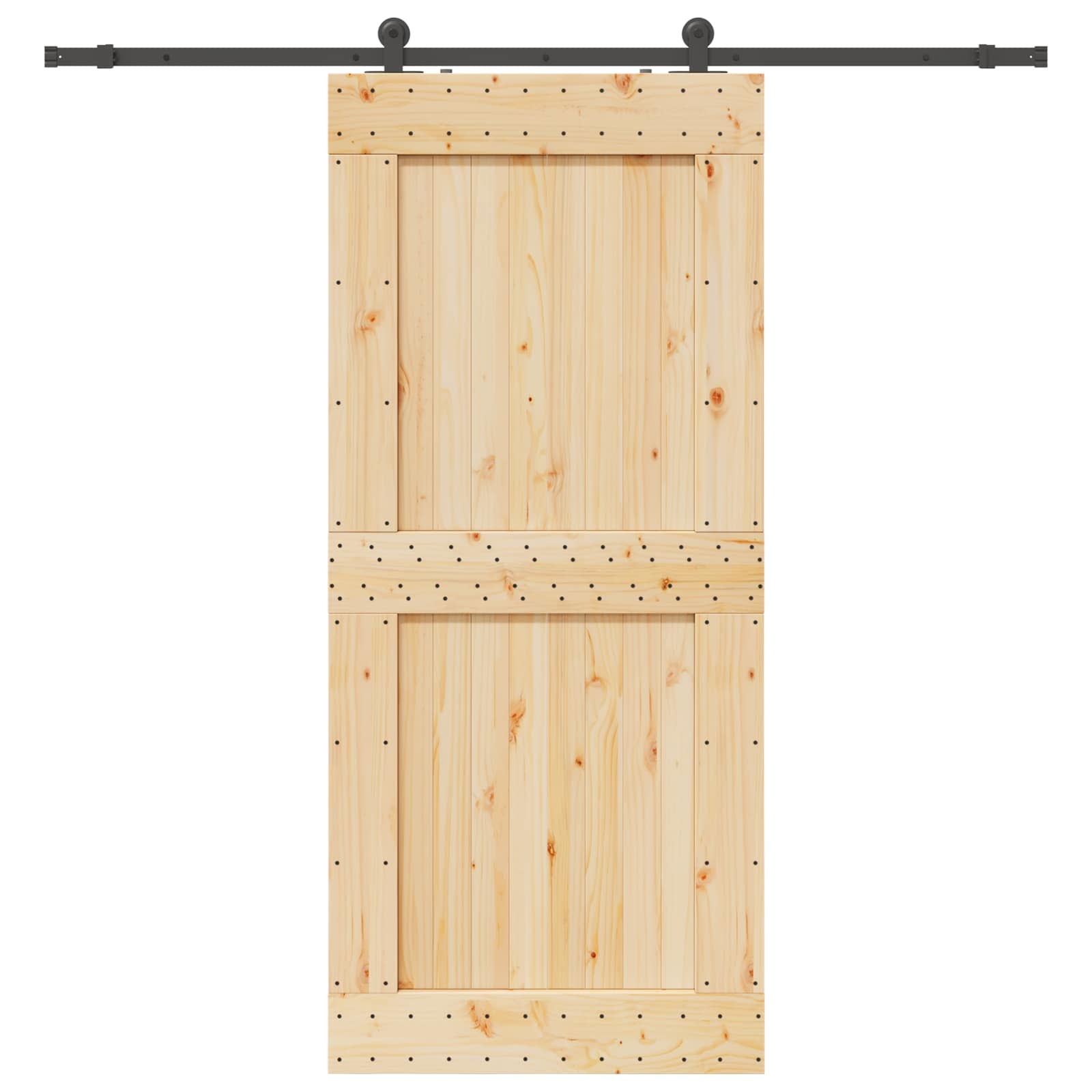 vidaXL Sliding Door NARVIK Natural and Black 4