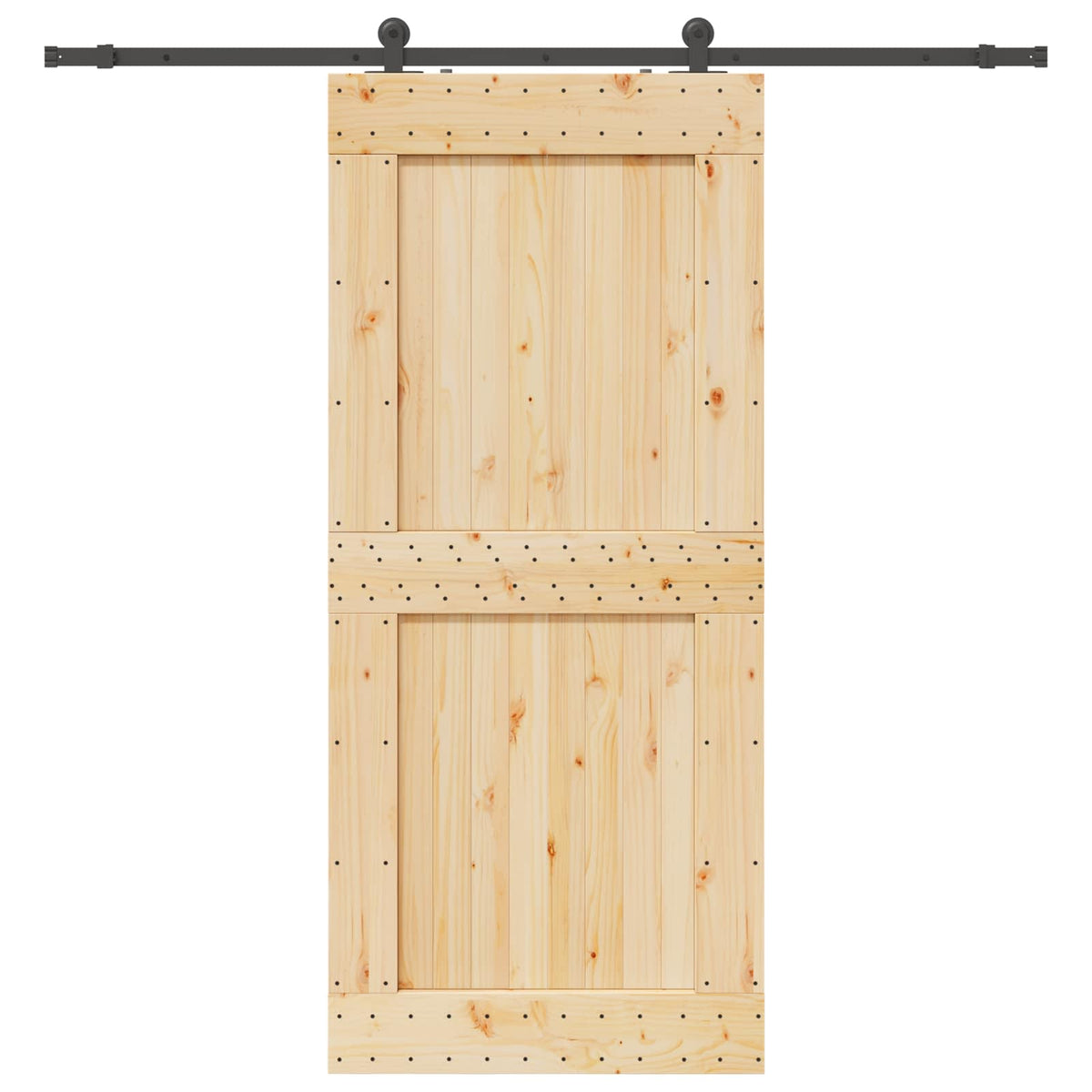 Sliding Door NARVIK Natural and Black 213.5 cm Square 100 cm