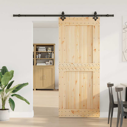 Sliding Door NARVIK Natural and Black 213.5 cm Square 95 cm