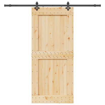 vidaXL Sliding Door NARVIK Natural and Black 100 x 210 cm (213.5 cm) 4