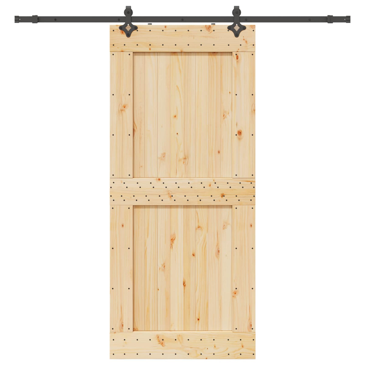 Sliding Door NARVIK Natural and Black 213.5 cm Square 100 cm