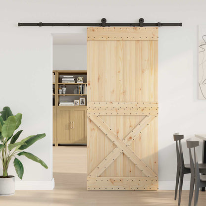 vidaXL Sliding Door NARVIK Natural and Black 1