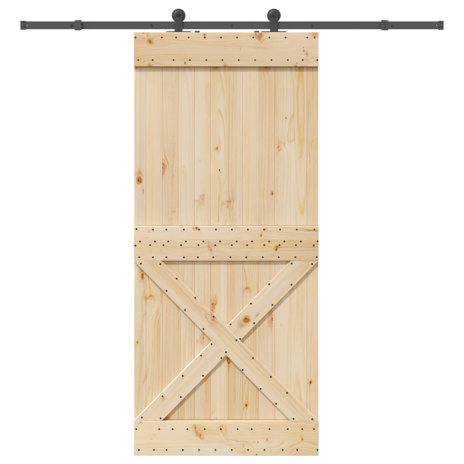 vidaXL Sliding Door NARVIK Natural and Black 4