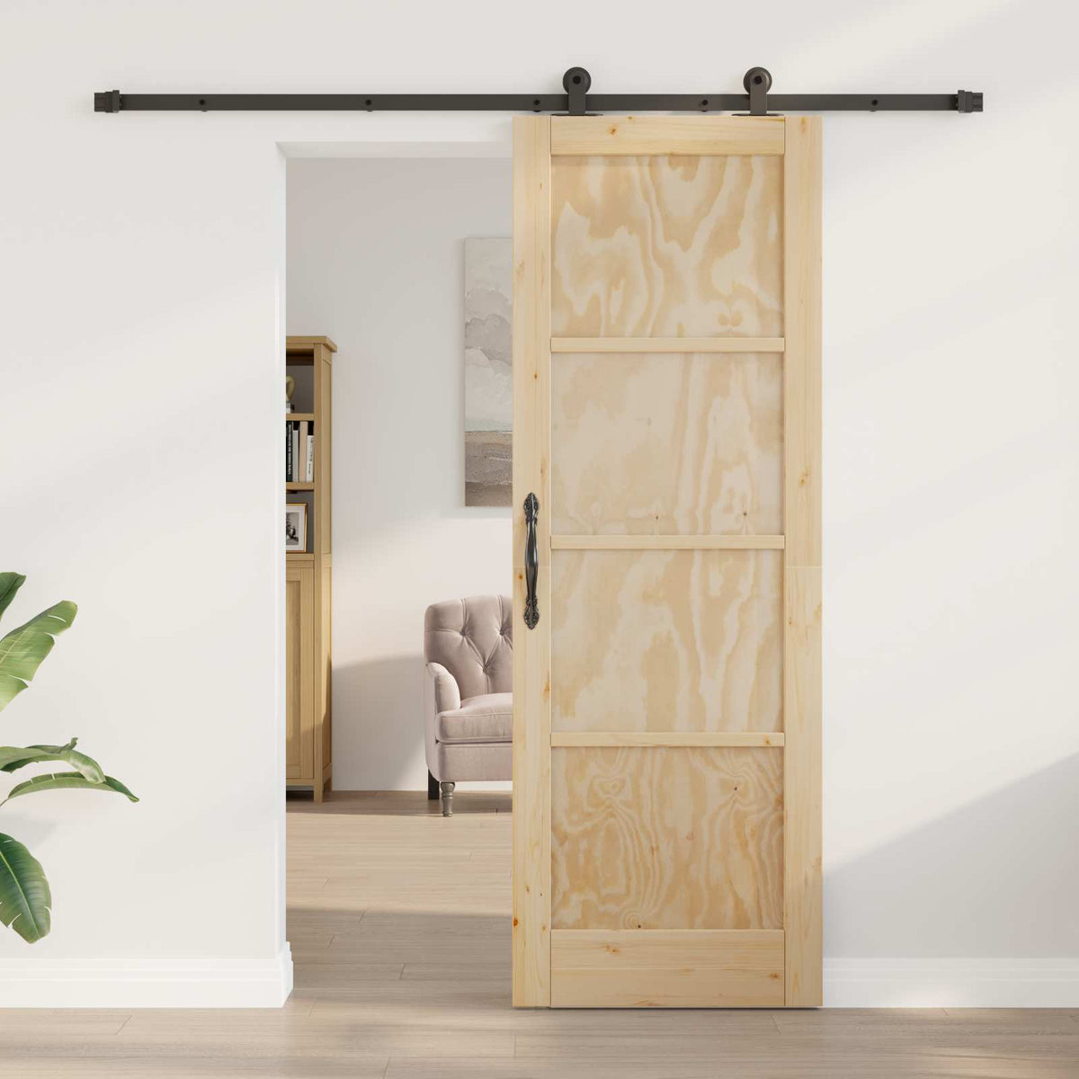 Sliding Door ORKDAL Solid Pine Wood Natural 73.5 cm 211 cm 213.5 cm