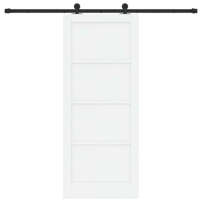 vidaXL Sliding Door ORKDAL 83 x 202 cm Solid Pine Wood White 4