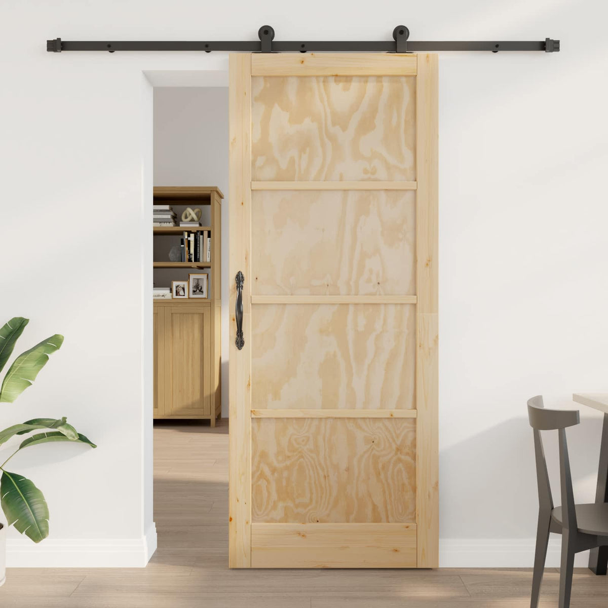 Sliding Door ORKDAL Solid Pine Wood Natural 86 cm 211 cm 213.5 cm
