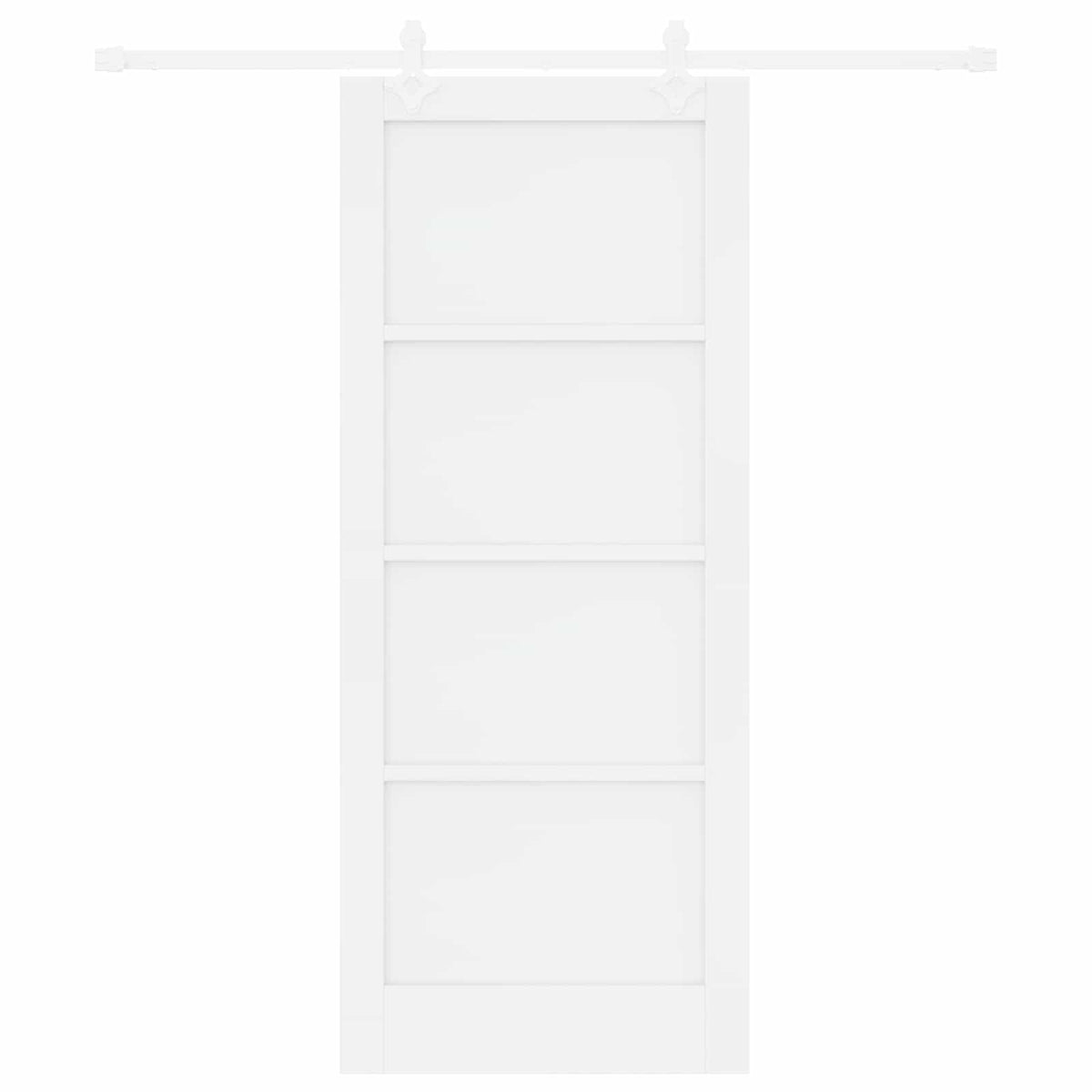 vidaXL Sliding Door White 83 x 202 cm Solid Pine Wood 4