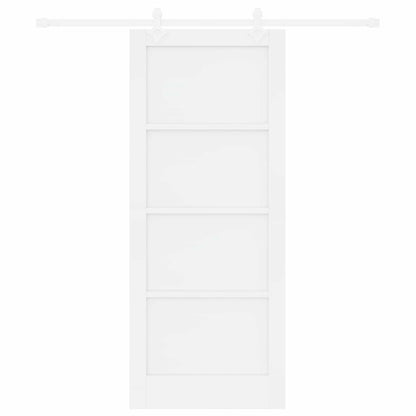 Sliding Door Solid Pine Wood 183 cm White 83 cm 202 cm