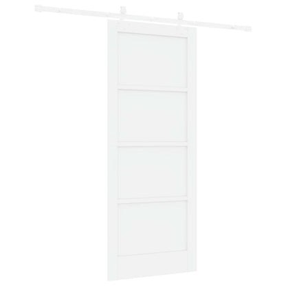 Sliding Door Solid Pine Wood 200 cm White 83 cm 202 cm