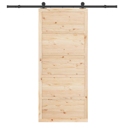 vidaXL Sliding Door 100 x 208 cm Solid Pine Wood Natural 4