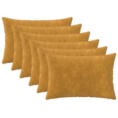 Throw Pillow HEERLEN Microfiber Fleece 6 pcs Yellow 30 x 50 cm