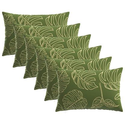 vidaXL Throw Pillow 6 pcs HEERLEN Leaf Design 30 x 50 cm Polyester 2