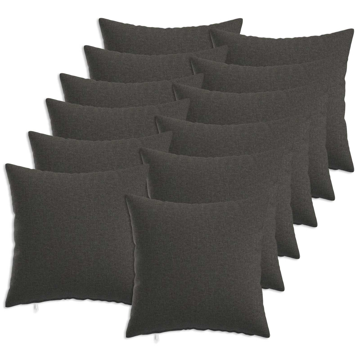 Throw Pillow HEERLEN Fabric 12 pcs 40 x 40 cm Dark grey
